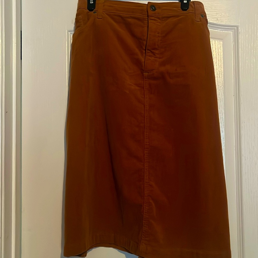 Cozy corduroy golden brown skirt.